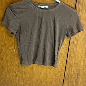 Pink Rose Chocolate Brown Short Sleeve Tee